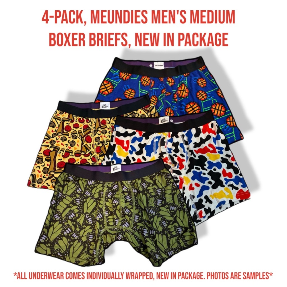 4-Pack, Meundies Men's Boxer Briefs, New in Package